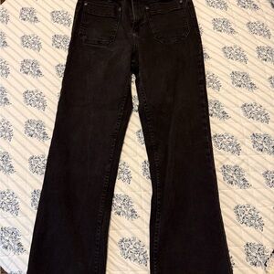 Zara High Waisted Mini Flare Jeans